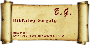 Bikfalvy Gergely névjegykártya